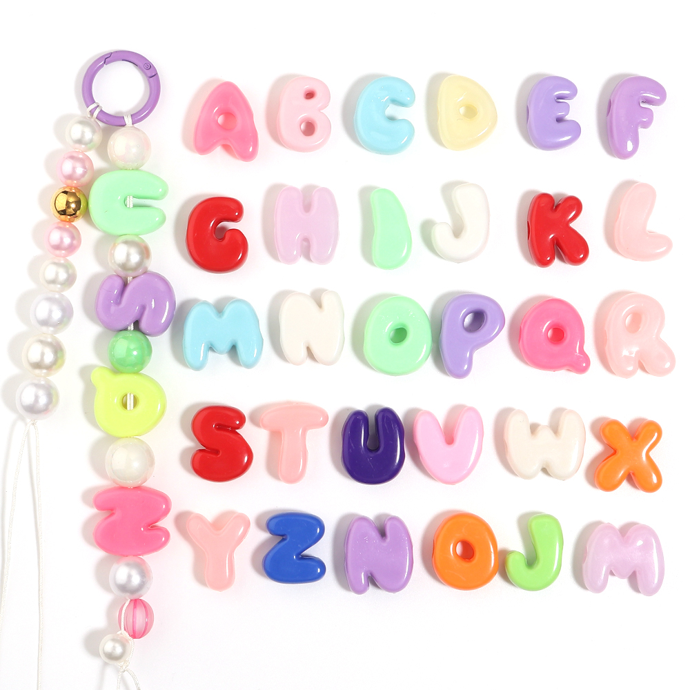 20-30pcs Manik-manik Huruf Alf - Phone Accessories Chain ulasan dan harga